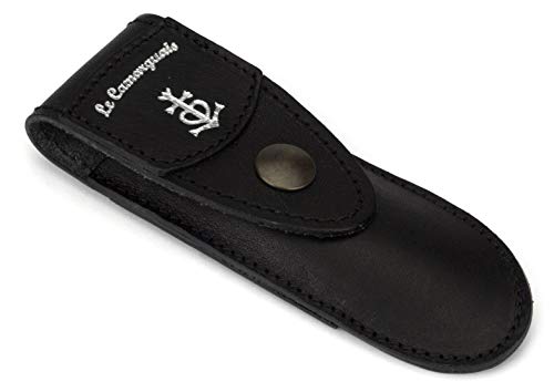 Le Camarguais schwarzes Messer Gürteletui aus Leder Etui für EIN Taschenmesser - SNF Noir