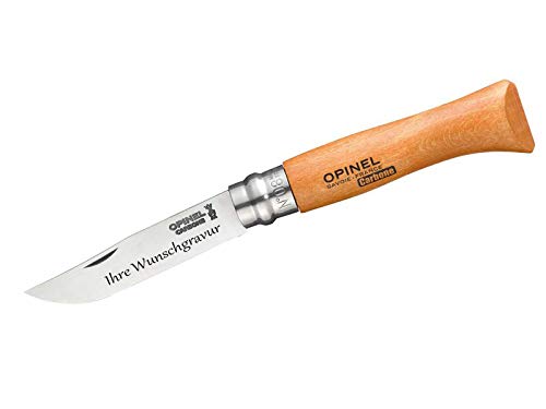 OPINEL-Taschenmesser, Nicht rostfrei (mit Gravur auf der Klinge, Größe 8)