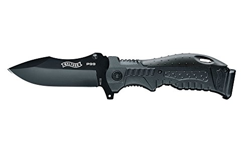  Uni Messer P99 Knife 5.0749 Outdoormesser mit Holster, mit Griffruecken Einsaetze Schwarz, 223mm