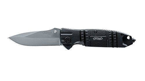 Walther Uni Tac Knife Silver TacKnife STK 5.0717 Outdoormesser Holster, Fangriemen, Clip Schwarz, M
