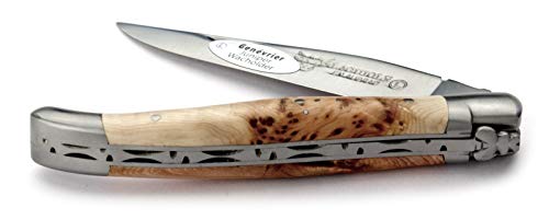 Laguiole en Aubrac Taschenmesser L0211GEIF 11 cm, Griffschalen Wacholder, Klinge 9 cm matt, Backen matt