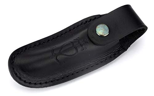 Le Camarguais schwarzes Messer Gürteletui aus Leder Etui für EIN Taschenmesser - SN 10.12 Noir
