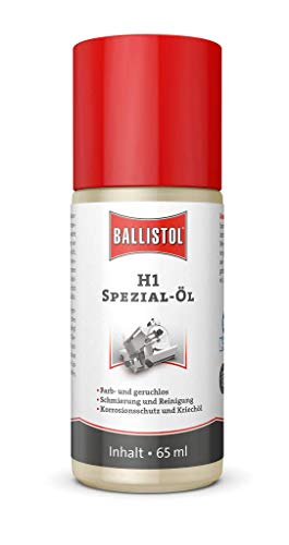 BALLISTOL 25319 H1 Spezial Lebensmittel-Öl 65ml Spray – Reinigung, Rostschutz – Geschmacksneutral, Lebensmittelecht