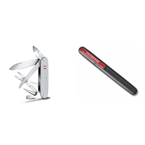 Victorinox Schweizer Taschenmesser & Dual-Messerschärfer Outdoor, Taschenmesser Schärfer, Schleifstein klein, schwarz