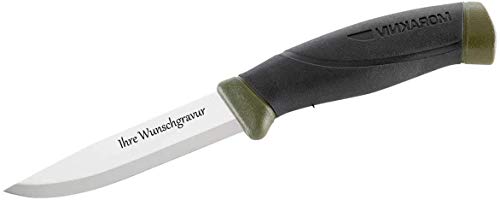 Mora-Messer, Companion MG- Oliv, rostfreier Sandvik-Stahl 12C27, Kunststoffscheide, mit Namensgravur