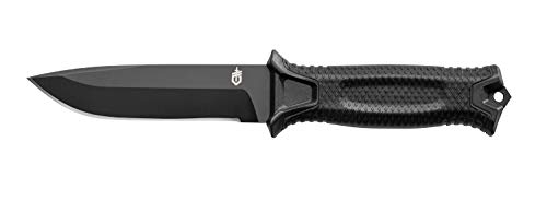  Messer mit glatter Klinge und Holster, Klingenlänge: 12,2 cm, Strongarm Fixed Blade Survival Knife, Schwarz, 31 003654