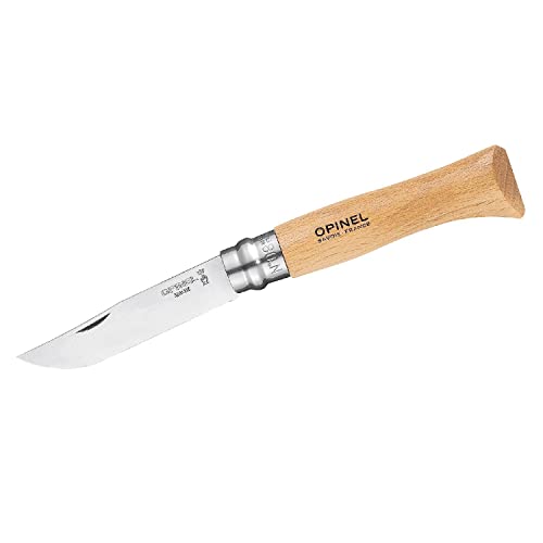 Opinel Messer No 08 Griff Buche 8,5cm lange Edelstahlklinge rostfrei