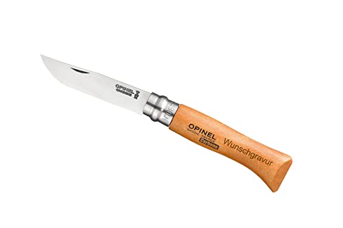 Opinel Kindermesser mit Gravur No8 - Taschenmesser Kinder - Schnitzen Kinder/Geschenk für das Kind/hochwertige Lasergravur