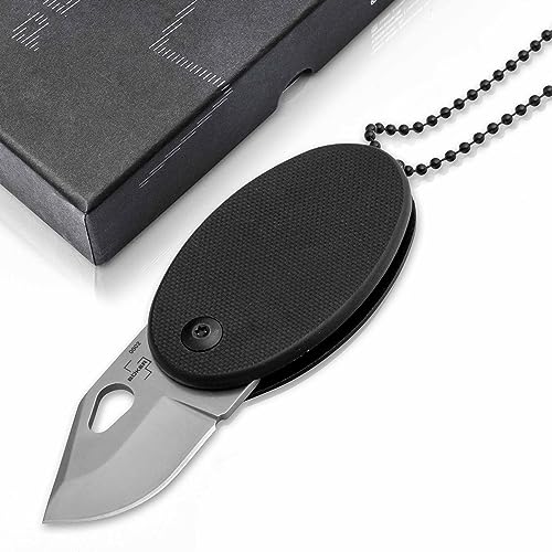 Böker Plus® L'Egg Neck Knife Messer - Mini Rescue Taschen-Messer mit G10 Griff - kleines Hals-Messer mit Kette - Mini EDC Schlüsselbund Klappmesser 42a konform