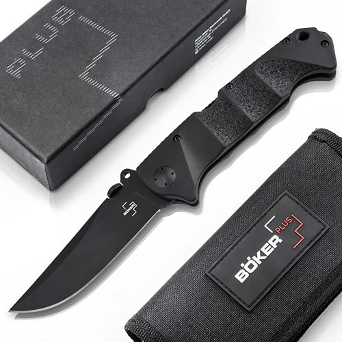 Böker Plus® RBB 2.0 Einsatzmesser klappbar - taktisches D2 Taschenmesser für Militär, Polizei & Einsatzkräfte mit Zytel-Griff - schwarzes Profi Outdoor Klappmesser mit Clip
