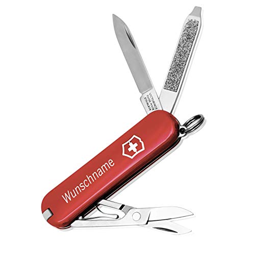 Victorinox Classic SD Taschenmesser mit Gravur I Geschenk für Männer zum Geburtstag I Messer mit Gravur I Schweizer Taschenmesser personalisiert