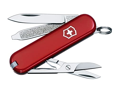 Victorinox Schweizer Taschenmesser Klein, Classic SD, Swiss Army Knife, Multitool, 7 Funktionen, Klinge, Nagelfeile, Schraubendreher