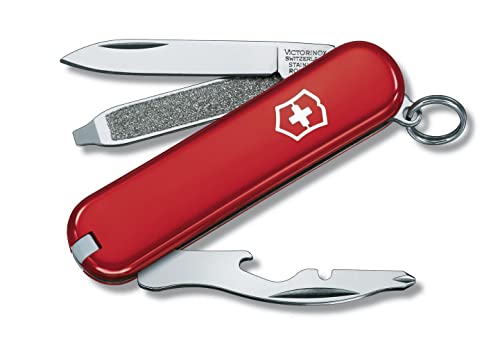 Victorinox, Taschenmesser, klein, Rally, 58 mm, rot (9 Funktionen, Klinge, Drahtabisolierer, Phillips-Schraubendreher 0/1, Kapselheber)