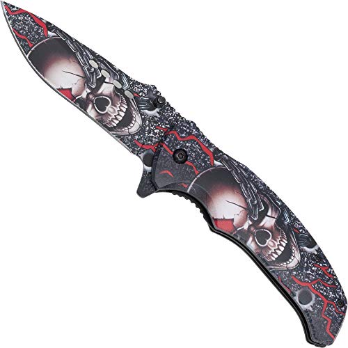 Eva Shop® Premium Nightmare Serie Einhandmesser Taschenmesser Klappmesser Outdoor Survival Messer mit 9 cm Edelstahlklinge - Ideal für Freizeit, Arbeit, Wandern, Camping, Jagd UVM. (Nightmare IV)