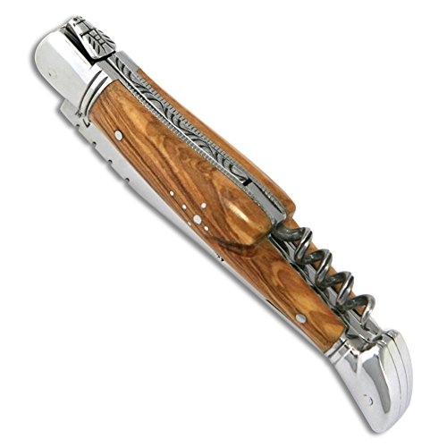 Laguiole Actiforge Taschenmesser mit Olivenholzstiel, aus Edelstahl, 11 cm, aus Frankreich