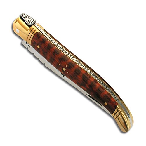 Laguiole Messer, Griff aus Amourette-Holz und Messing-Messing