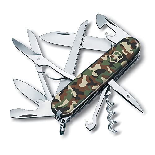 Victorinox, Taschenmesser, Huntsman, 91 mm, Camouflage, Blister (15 Funktionen, Klinge, Korkenzieher, Dosenöffner, Klinge)