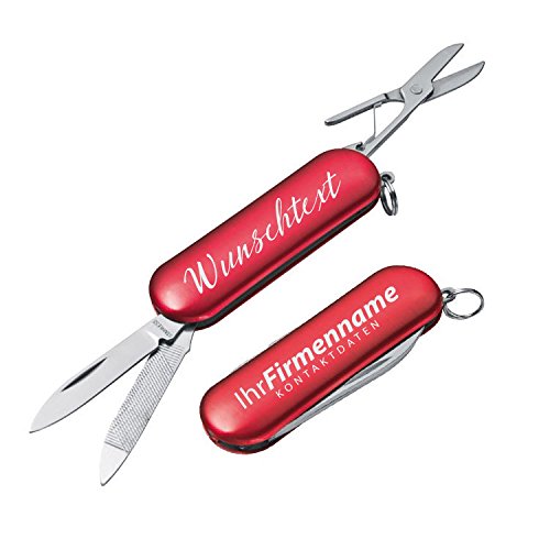 Pixelstudio 50x Edles Mini Taschenmesser mit eigener, individueller Gravur Werbeartikel Firmenname Verein Firma