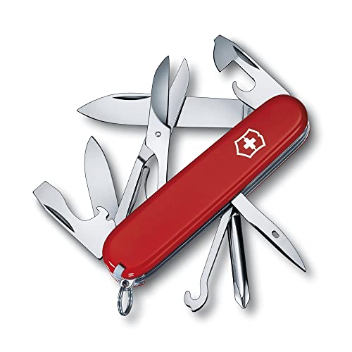 Victorinox Taschenmesser Super Tinker (14 Funktionen, Mehrzweckhaken, Schere, Drahtabisolierer), rot