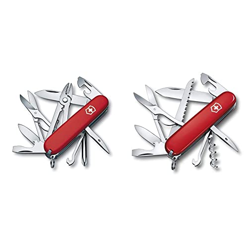 Victorinox Taschenmesser Deluxe Tinker (17 Funktionen, Phillips-Schraubendreher, Kombizange, Schere) rot & Taschenmesser Huntsman (15 Funktionen, Schere, Holzsäge, Schraubendreher) rot