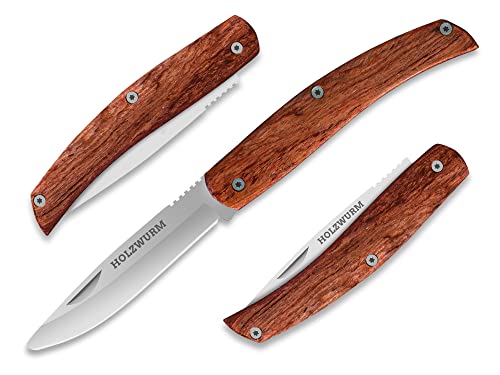 Holzwurm Klapp-Schnitzmesser mit abgerundeter Spitze, ideales Taschenmesser und Outdoormesser für Kinder zum Schnitzen