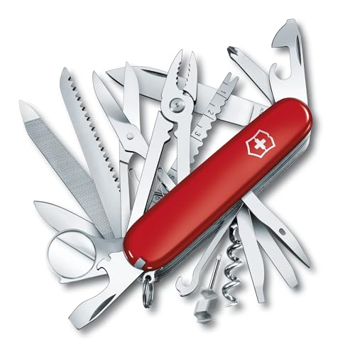 Victorinox Taschenmesser Swiss Champ (33 Funktionen, Schraubendreher 6 mm, Metallsäge, Korkenzieher) rot, 91mm