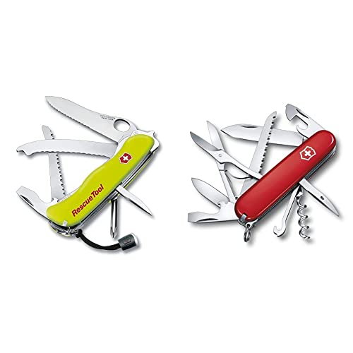 Victorinox Taschenmesser Rescue Tool MW, 111 mm, gelb nachleuchtend &, Taschenmesser, Huntsman, 91 mm, rot