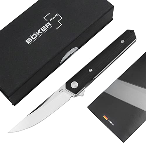 Böker Plus® Kwaiken Mini Flipper G10 - robustes Einhand-Messer für Damen und Herren - extrem scharfes Taschenmesser mit D2 Klinge 7,8 cm in Geschenkbox