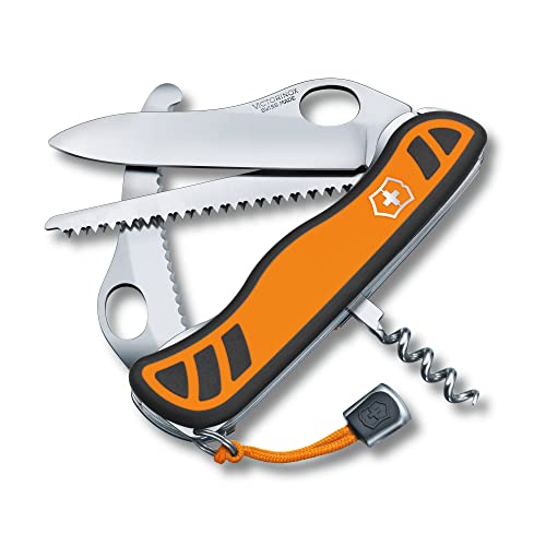 Victorinox, Taschenmesser, klein, Hunter XTM Grip, 111 mm, orange/schwarz (6 Funktionen, Korkenzieher, Holzsäge, Waidklinge), Feststellklinge, Einhand
