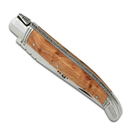 Laguiole Actiforge Taschenmesser, Griff aus Wacholderholz, Edelstahl-Kronen, 11 cm